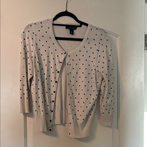 New York & Company Black and White Cardigan Sweater